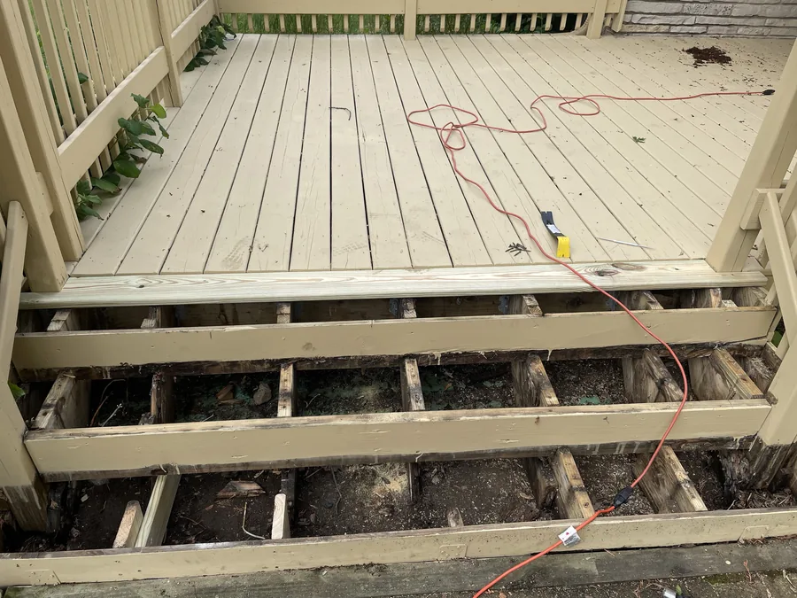 Deck repair work in progress